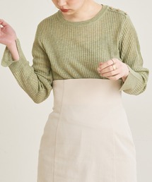 natural couture | 【WEB限定カラー有り】キラッとほんわりシアーリブニット(ニット/セーター)