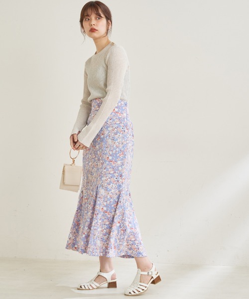 natural couture（ナチュラルクチュール）の「【WEB限定カラー有り】キラッとほんわりシアーリブニット（ニット/セーター・レディース・オフホワイト/ベージュ/グリーン/その他1/その他2・FREE）」の6枚目の写真