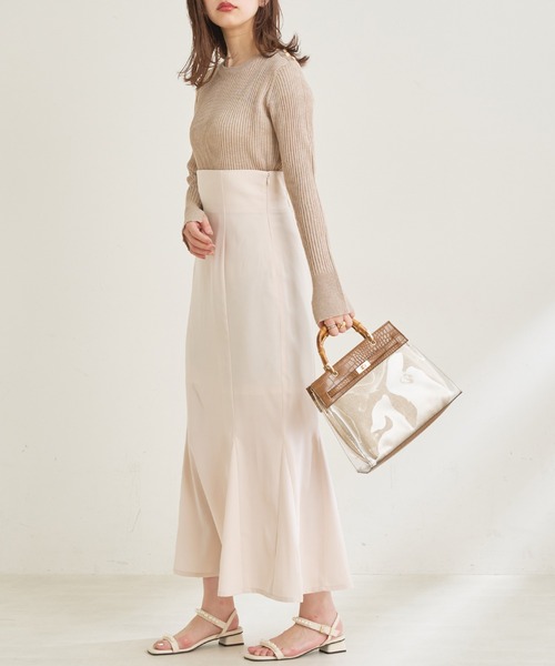 natural couture（ナチュラルクチュール）の「【WEB限定カラー有り】キラッとほんわりシアーリブニット（ニット/セーター・レディース・オフホワイト/ベージュ/グリーン/その他1/その他2・FREE）」の11枚目の写真