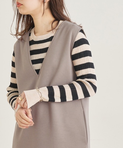 natural couture（ナチュラルクチュール）の「【WEB限定カラー有り】キラッとほんわりシアーリブニット（ニット/セーター・レディース・オフホワイト/ベージュ/グリーン/その他1/その他2・FREE）」の8枚目の写真