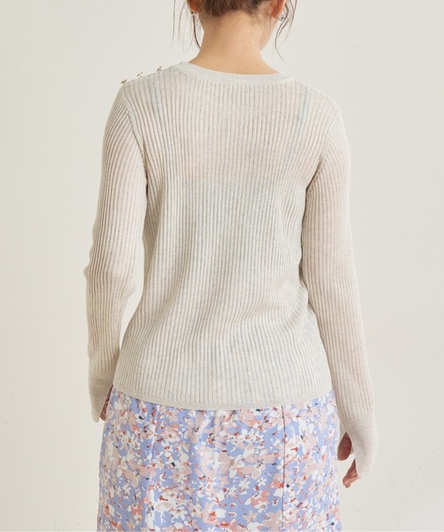 natural couture（ナチュラルクチュール）の「【WEB限定カラー有り】キラッとほんわりシアーリブニット（ニット/セーター・レディース・オフホワイト/ベージュ/グリーン/その他1/その他2・FREE）」の14枚目の写真