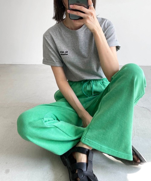 CANAL JEAN（キャナルジーン）の「RED CHOP WORKS(レッドチョップワークス) 裏毛サイドスリットパンツ（その他パンツ・レディース・ホワイト/ブラック/パープル/グリーン・38/36）」の12枚目の写真