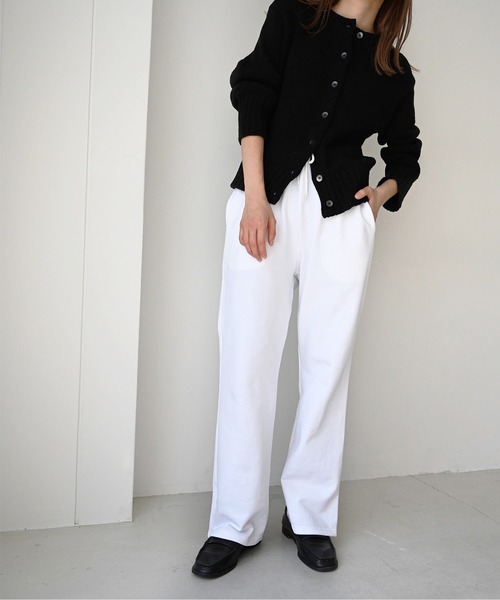 CANAL JEAN（キャナルジーン）の「RED CHOP WORKS(レッドチョップワークス) 裏毛サイドスリットパンツ（その他パンツ・レディース・ホワイト/ブラック/パープル/グリーン・38/36）」の6枚目の写真