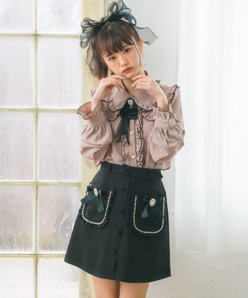 ROJITA（ロジータ）の「ピコレースフリルブラウス（シャツ/ブラウス・レディース・ホワイト/ブラック/ピンク・FREE）」の3枚目の写真