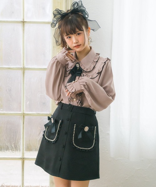 ROJITA（ロジータ）の「ピコレースフリルブラウス（シャツ/ブラウス・レディース・ホワイト/ブラック/ピンク・FREE）」の5枚目の写真