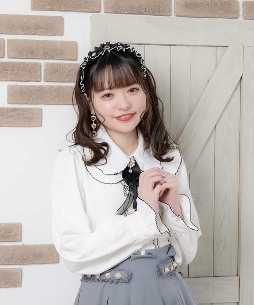 ROJITA（ロジータ）の「ピコレースフリルブラウス（シャツ/ブラウス・レディース・ホワイト/ブラック/ピンク・FREE）」の6枚目の写真