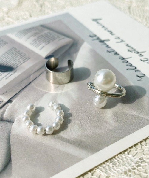 apres jour（アプレジュール）の「【apres jour×ARIAZ】パールデザインイヤーカフ３セット（イヤーカフ・レディース・シルバー/ゴールド・FREE）」の3枚目の写真