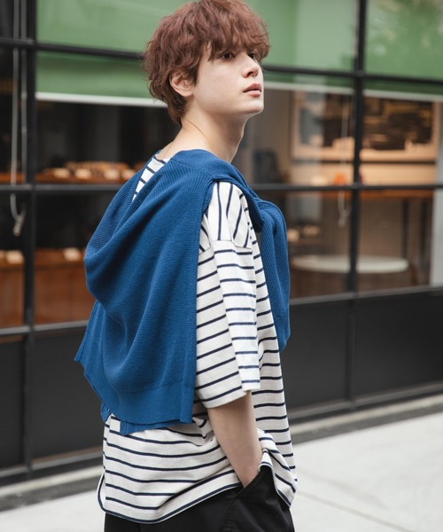 WEGO（ウィゴー）の「WEGO/バスクボーダーBIGT（Tシャツ/カットソー・メンズ・ホワイト/ブラック/ホワイト系その他・LARGE/MEDIUM）」の11枚目の写真