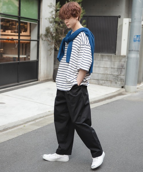 WEGO（ウィゴー）の「WEGO/バスクボーダーBIGT（Tシャツ/カットソー・メンズ・ホワイト/ブラック/ホワイト系その他・LARGE/MEDIUM）」の6枚目の写真