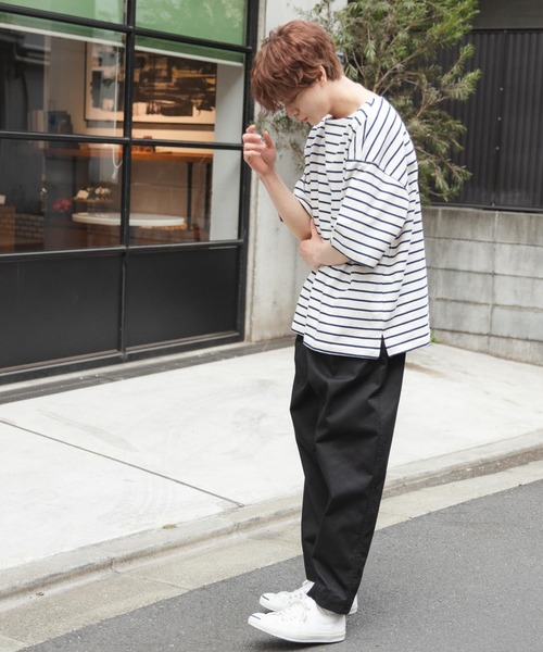 WEGO（ウィゴー）の「WEGO/バスクボーダーBIGT（Tシャツ/カットソー・メンズ・ホワイト/ブラック/ホワイト系その他・LARGE/MEDIUM）」の7枚目の写真