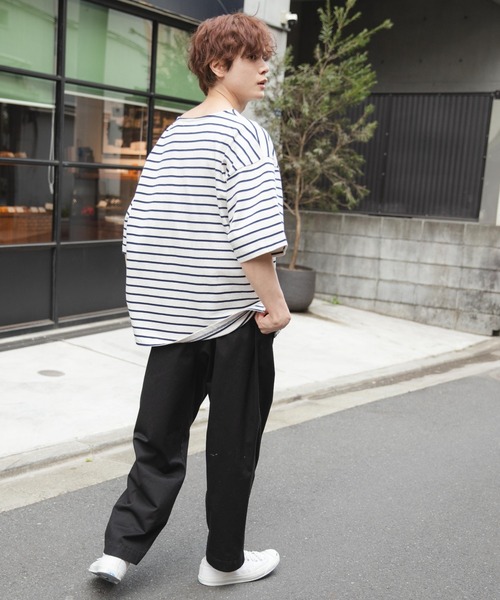 WEGO（ウィゴー）の「WEGO/バスクボーダーBIGT（Tシャツ/カットソー・メンズ・ホワイト/ブラック/ホワイト系その他・LARGE/MEDIUM）」の8枚目の写真