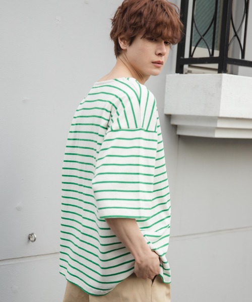 WEGO（ウィゴー）の「WEGO/バスクボーダーBIGT（Tシャツ/カットソー・メンズ・ホワイト/ブラック/ホワイト系その他・LARGE/MEDIUM）」の15枚目の写真