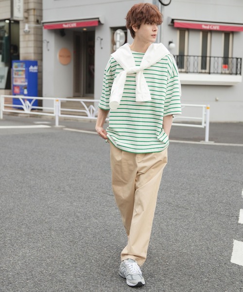 WEGO（ウィゴー）の「WEGO/バスクボーダーBIGT（Tシャツ/カットソー・メンズ・ホワイト/ブラック/ホワイト系その他・LARGE/MEDIUM）」の12枚目の写真