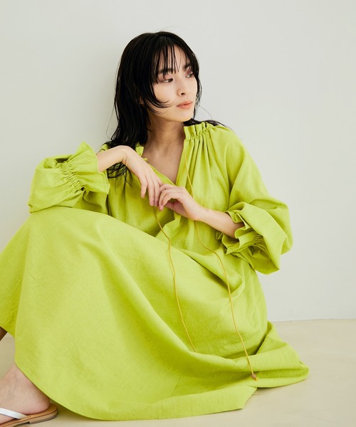 本店 日本 2way ギャザーフリルスリーブワンピース ワンピース Salon Adam Et Rope サロン アダム エ ロペ のファッション 純正 格安販売 Arenatheatre Net