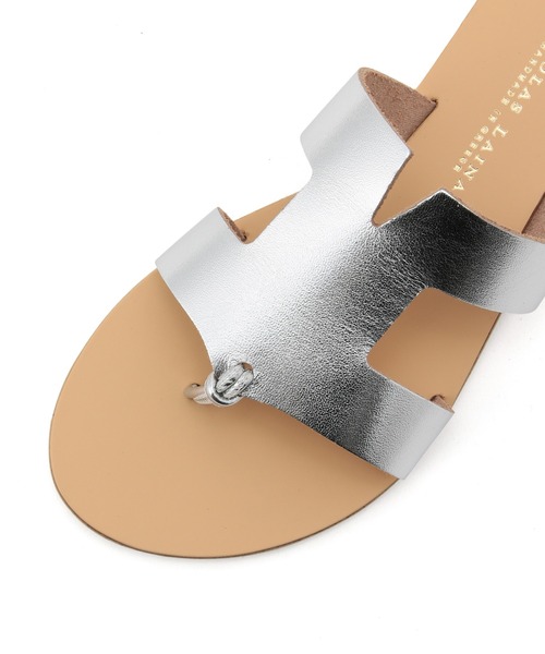 NICOLAS LAINAS（ニコラスライナス）の「【NICOLAS LAINAS】レザーフラットサンダル（サンダル・レディース・ブラック/ダークブラウン/シルバー・36/37/38）」の20枚目の写真