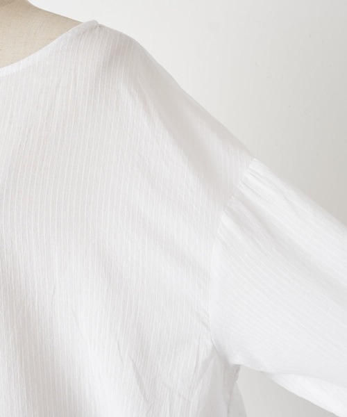 BEARDSLEY（ビアズリー）の「カットワーク刺繍ブラウス（シャツ/ブラウス・レディース・ホワイト/ネイビー・FREE）」の5枚目の写真