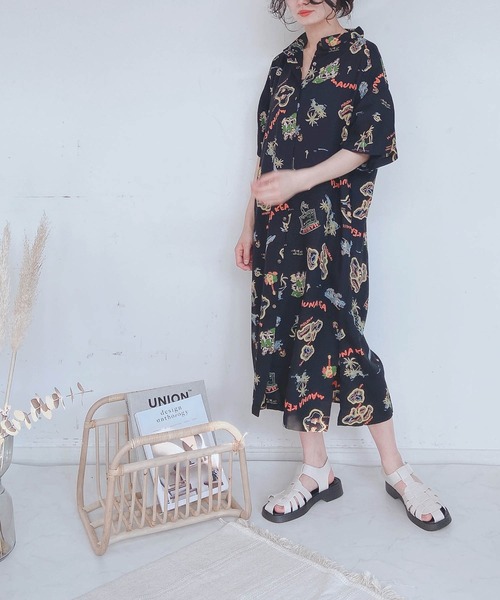 AS KNOW AS - 再値下美品 アズノウアズ AS KNOW AS20周年ピーナッツ シャツワンピ AS KNOW シャツワンピース 異素材合わせて7分袖シャツワンピース