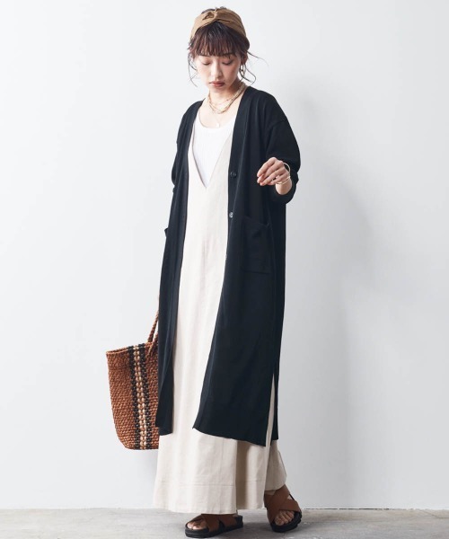 大きいサイズ サイドスリットロングカーディガン シックスタイル カーディガン ボレロ Chic Style シックスタイル のファッション通販 Zozotown