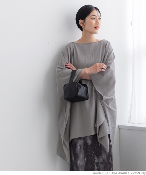 coca（coca）（コカ）の「すっぽり体型カバーサマーポンチョ（ポンチョ・レディース・ブラック/グレー・ONE SIZE）」の12枚目の写真