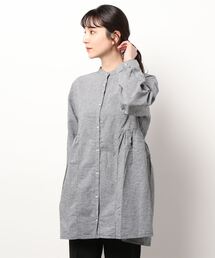 Samansa Mos2 | コットンリネン脇ギャザーチュニック(シャツ/ブラウス)