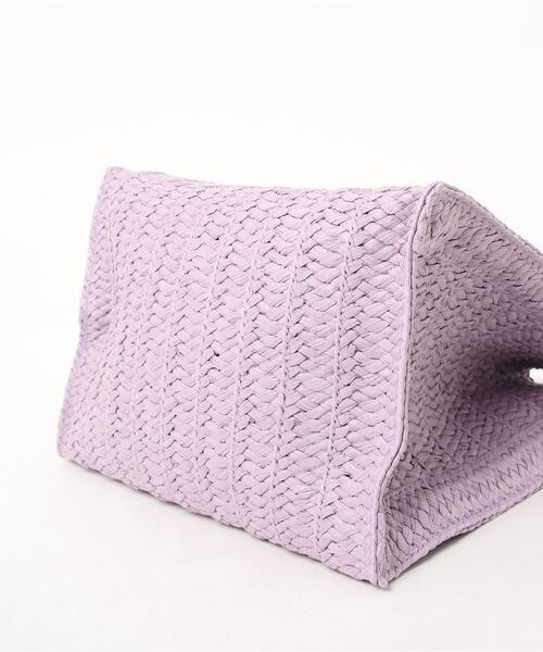 Green　Parks（グリーンパークス）の「・ブレード編みスクエアトートバッグ（トートバッグ・レディース・ベージュ/ラベンダー/グレイッシュベージュ・FREE）」の11枚目の写真