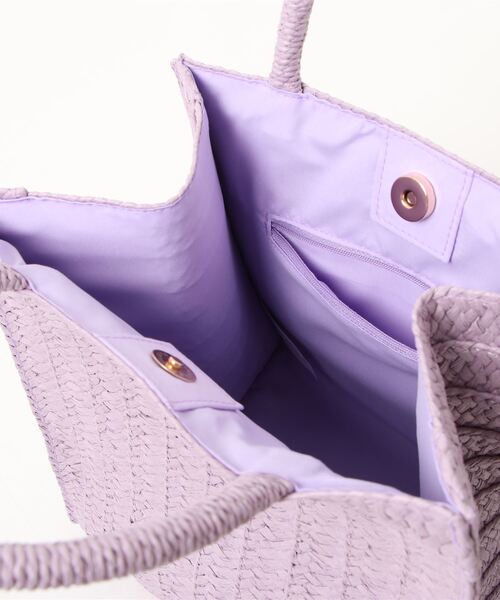 Green　Parks（グリーンパークス）の「・ブレード編みスクエアトートバッグ（トートバッグ・レディース・ベージュ/ラベンダー/グレイッシュベージュ・FREE）」の10枚目の写真