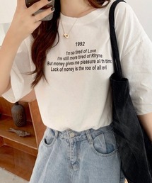 ワードロゴプリントクルーネックTシャツ