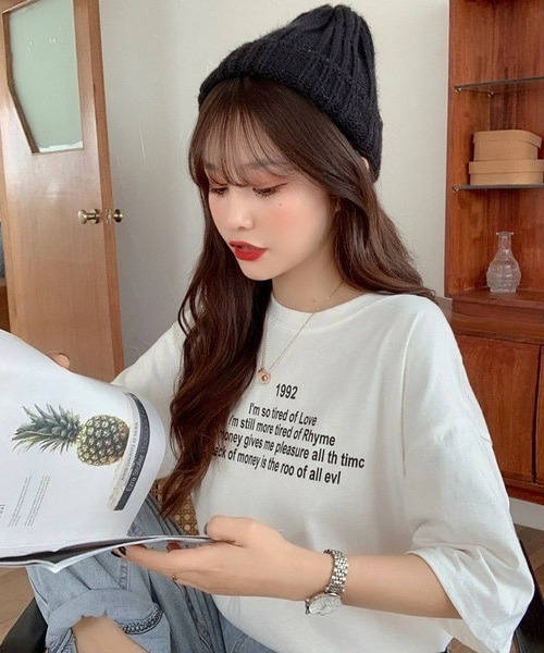 Chaco closet（チャコ クローゼット）の「ワードロゴプリントクルーネックTシャツ（Tシャツ/カットソー・レディース・ホワイト/ブルー/オレンジ・FREE）」の8枚目の写真