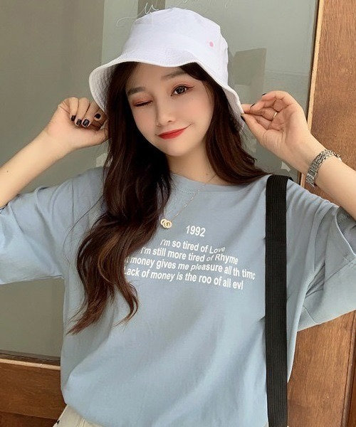 Chaco closet（チャコ クローゼット）の「ワードロゴプリントクルーネックTシャツ（Tシャツ/カットソー・レディース・ホワイト/ブルー/オレンジ・FREE）」の13枚目の写真