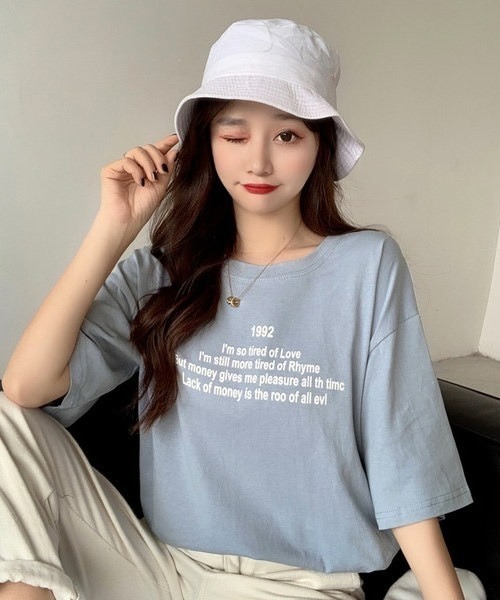 Chaco closet（チャコ クローゼット）の「ワードロゴプリントクルーネックTシャツ（Tシャツ/カットソー・レディース・ホワイト/ブルー/オレンジ・FREE）」の15枚目の写真