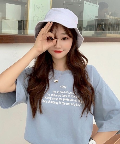 Chaco closet（チャコ クローゼット）の「ワードロゴプリントクルーネックTシャツ（Tシャツ/カットソー・レディース・ホワイト/ブルー/オレンジ・FREE）」の17枚目の写真