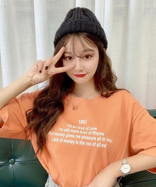 Chaco closet（チャコ クローゼット）の「ワードロゴプリントクルーネックTシャツ（Tシャツ/カットソー・レディース・ホワイト/ブルー/オレンジ・FREE）」の21枚目の写真