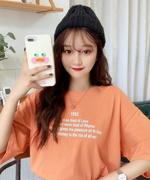 Chaco closet（チャコ クローゼット）の「ワードロゴプリントクルーネックTシャツ（Tシャツ/カットソー・レディース・ホワイト/ブルー/オレンジ・FREE）」の22枚目の写真