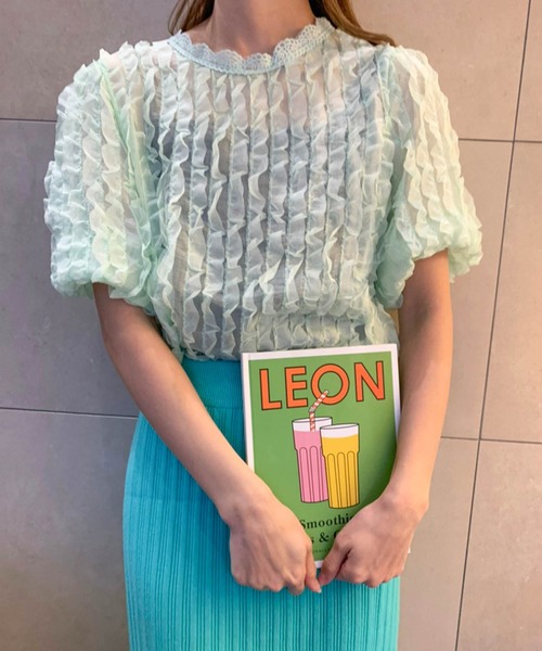 lala Born(ララボーン)の「ポップコーンシアートップス(Tシャツ/カットソー・レディース・ライム/アイボリー/ブラック・FREE)」の13枚目の写真