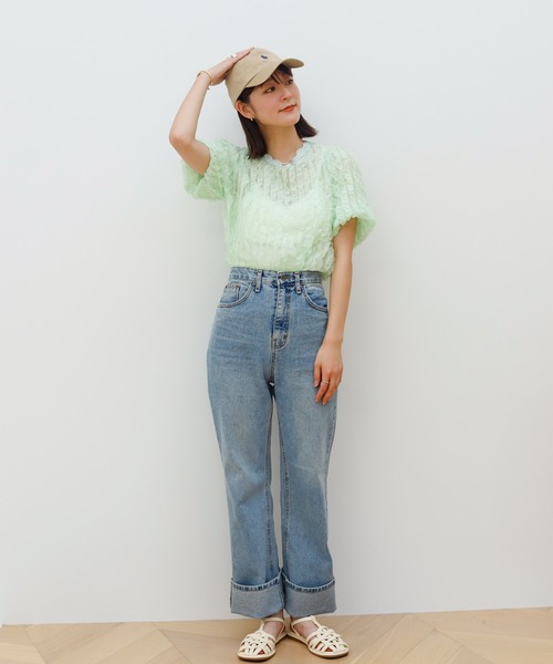 lala Born(ララボーン)の「ポップコーンシアートップス(Tシャツ/カットソー・レディース・ライム/アイボリー/ブラック・FREE)」の20枚目の写真