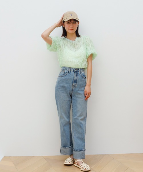 lala Born(ララボーン)の「ポップコーンシアートップス(Tシャツ/カットソー・レディース・ライム/アイボリー/ブラック・FREE)」の21枚目の写真