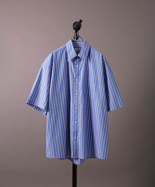 re_k by JUNRED（レクバイジュンレッド）の「【 re_k by JUNRED 】BIGブロードレギュラーカラーハーフスリーブシャツ（シャツ/ブラウス・メンズ・パープル/ホワイト/ブルー系その他4・S/L/M）」の2枚目の写真