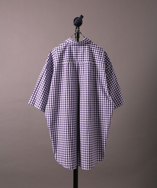 re_k by JUNRED（レクバイジュンレッド）の「【 re_k by JUNRED 】BIGブロードレギュラーカラーハーフスリーブシャツ（シャツ/ブラウス・メンズ・パープル/ホワイト/ブルー系その他4・S/L/M）」の7枚目の写真