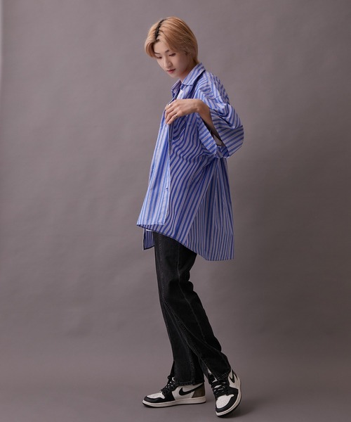 re_k by JUNRED（レクバイジュンレッド）の「【 re_k by JUNRED 】BIGブロードレギュラーカラーハーフスリーブシャツ（シャツ/ブラウス・メンズ・パープル/ホワイト/ブルー系その他4・S/L/M）」の13枚目の写真