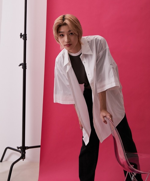 re_k by JUNRED（レクバイジュンレッド）の「【 re_k by JUNRED 】BIGブロードレギュラーカラーハーフスリーブシャツ（シャツ/ブラウス・メンズ・パープル/ホワイト/ブルー系その他4・S/L/M）」の18枚目の写真