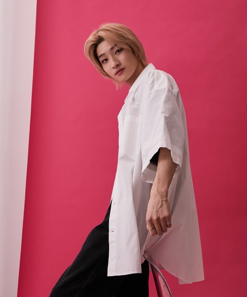 re_k by JUNRED（レクバイジュンレッド）の「【 re_k by JUNRED 】BIGブロードレギュラーカラーハーフスリーブシャツ（シャツ/ブラウス・メンズ・パープル/ホワイト/ブルー系その他4・S/L/M）」の19枚目の写真