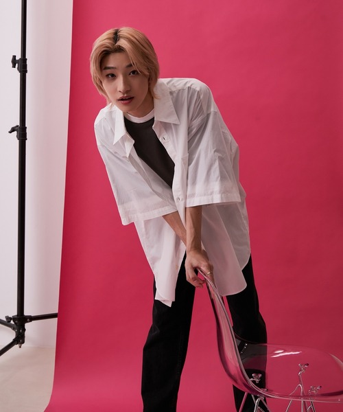 re_k by JUNRED（レクバイジュンレッド）の「【 re_k by JUNRED 】BIGブロードレギュラーカラーハーフスリーブシャツ（シャツ/ブラウス・メンズ・パープル/ホワイト/ブルー系その他4・S/L/M）」の20枚目の写真