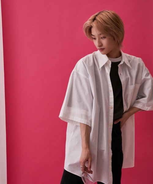 re_k by JUNRED（レクバイジュンレッド）の「【 re_k by JUNRED 】BIGブロードレギュラーカラーハーフスリーブシャツ（シャツ/ブラウス・メンズ・パープル/ホワイト/ブルー系その他4・S/L/M）」の22枚目の写真