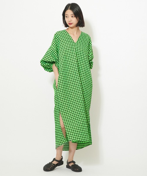 U by SPICK&SPAN(ユーバイスピックアンドスパン)の「【ROSEANNA/ローズアンナ】ギンガムチェック ワンピース(ワンピース・レディース・グリーン・FREE)」の10枚目の写真