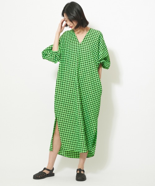 U by SPICK&SPAN(ユーバイスピックアンドスパン)の「【ROSEANNA/ローズアンナ】ギンガムチェック ワンピース(ワンピース・レディース・グリーン・FREE)」の19枚目の写真