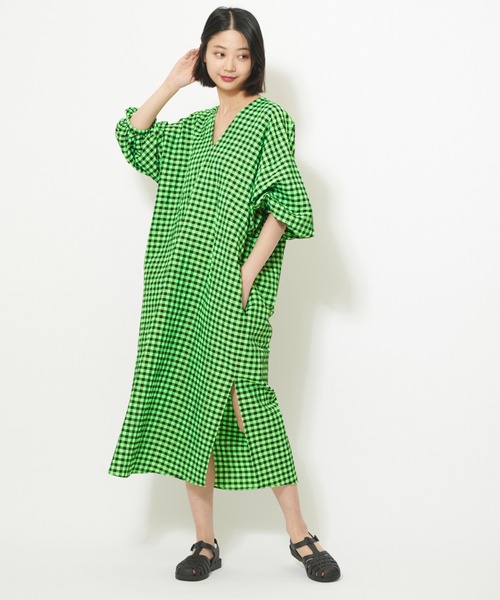 U by SPICK&SPAN(ユーバイスピックアンドスパン)の「【ROSEANNA/ローズアンナ】ギンガムチェック ワンピース(ワンピース・レディース・グリーン・FREE)」の15枚目の写真
