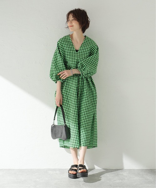 U by SPICK&SPAN(ユーバイスピックアンドスパン)の「【ROSEANNA/ローズアンナ】ギンガムチェック ワンピース(ワンピース・レディース・グリーン・FREE)」の21枚目の写真