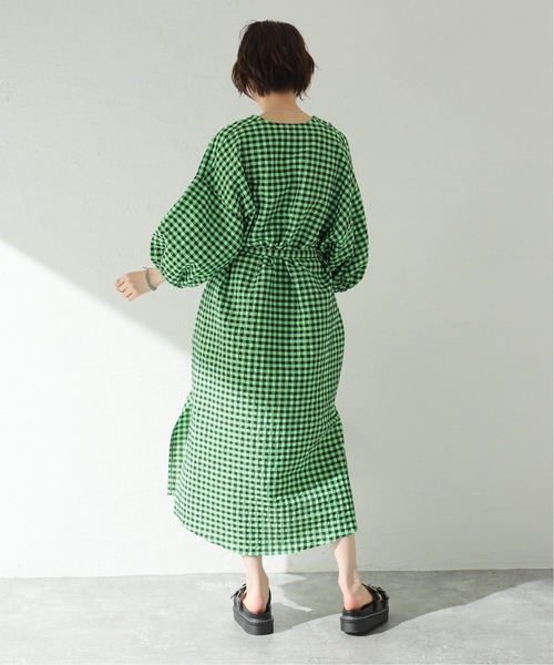 U by SPICK&SPAN(ユーバイスピックアンドスパン)の「【ROSEANNA/ローズアンナ】ギンガムチェック ワンピース(ワンピース・レディース・グリーン・FREE)」の4枚目の写真