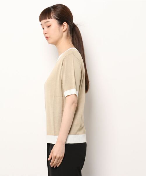 Lugnoncure（ルノンキュール）の「リンガーニット（ニット/セーター・レディース・ベージュ/グリーン/チャコール・ﾌﾘ-）」の4枚目の写真