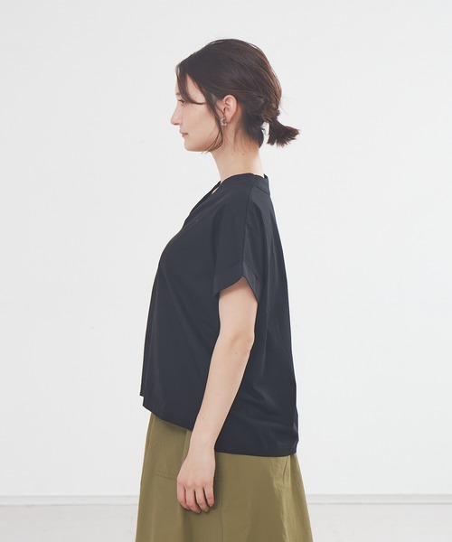 abahouse mavie（アバハウスマヴィ）の「シルケット天竺プルオーバー（Tシャツ/カットソー・レディース・ダークグリーン/ベージュ/ブラック/ホワイト/チャコールグレー/ブルー・フリー）」の17枚目の写真